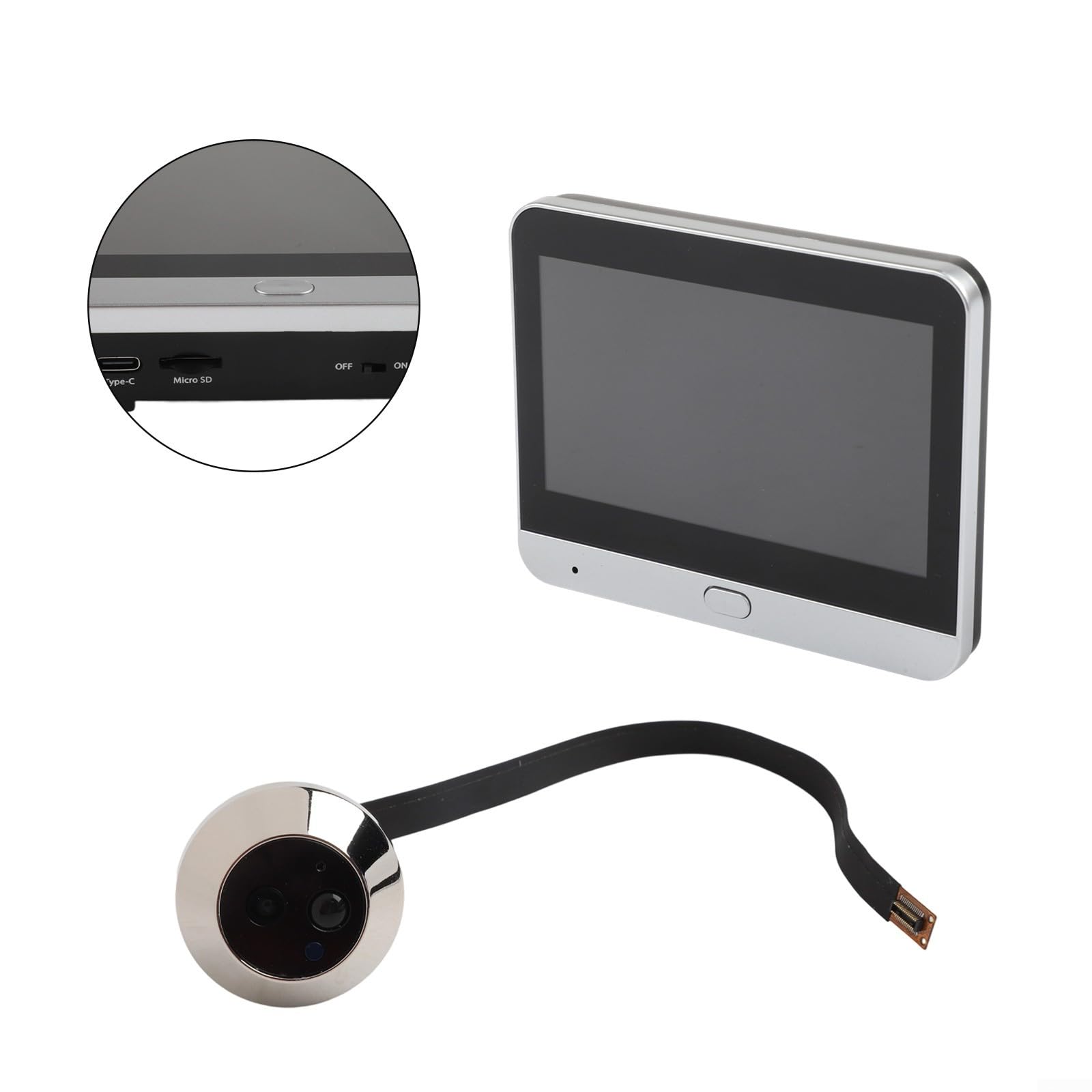 Grandangolo intelligente 1080P per obiettivo portale, supporto per la visione notturna e il rilevamento del movimento a infrarossi umani PIR, può essere raggiunto da remoto tramite WiFi