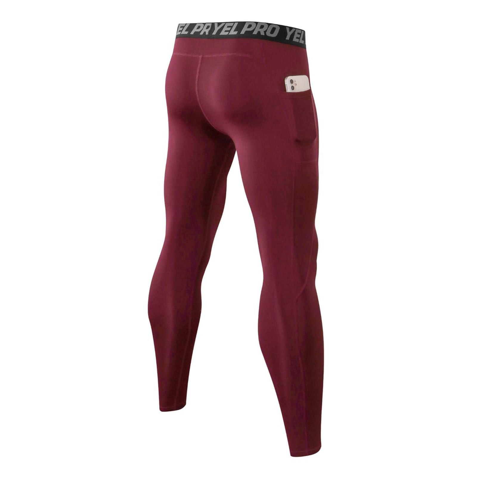 Generisch Legging thermique pour homme en micropolaire chaud - Pantalon de compression - Pantalon de sport - Avec poches - Pantalon fonctionnel - Pantalon de yoga - Pantalon de compression