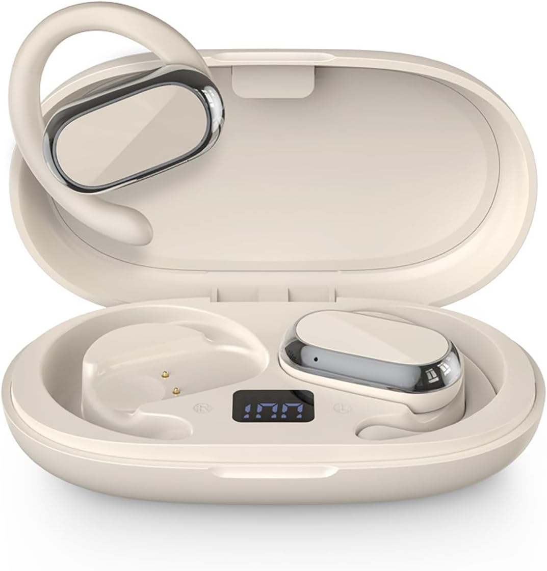 Open Ear Headphones air Conduction Headphones with mic Open Ear Earbuds with IPX5 Waterproof for Sport,Running Ear Hook Wireless Earbuds for Cell Phones