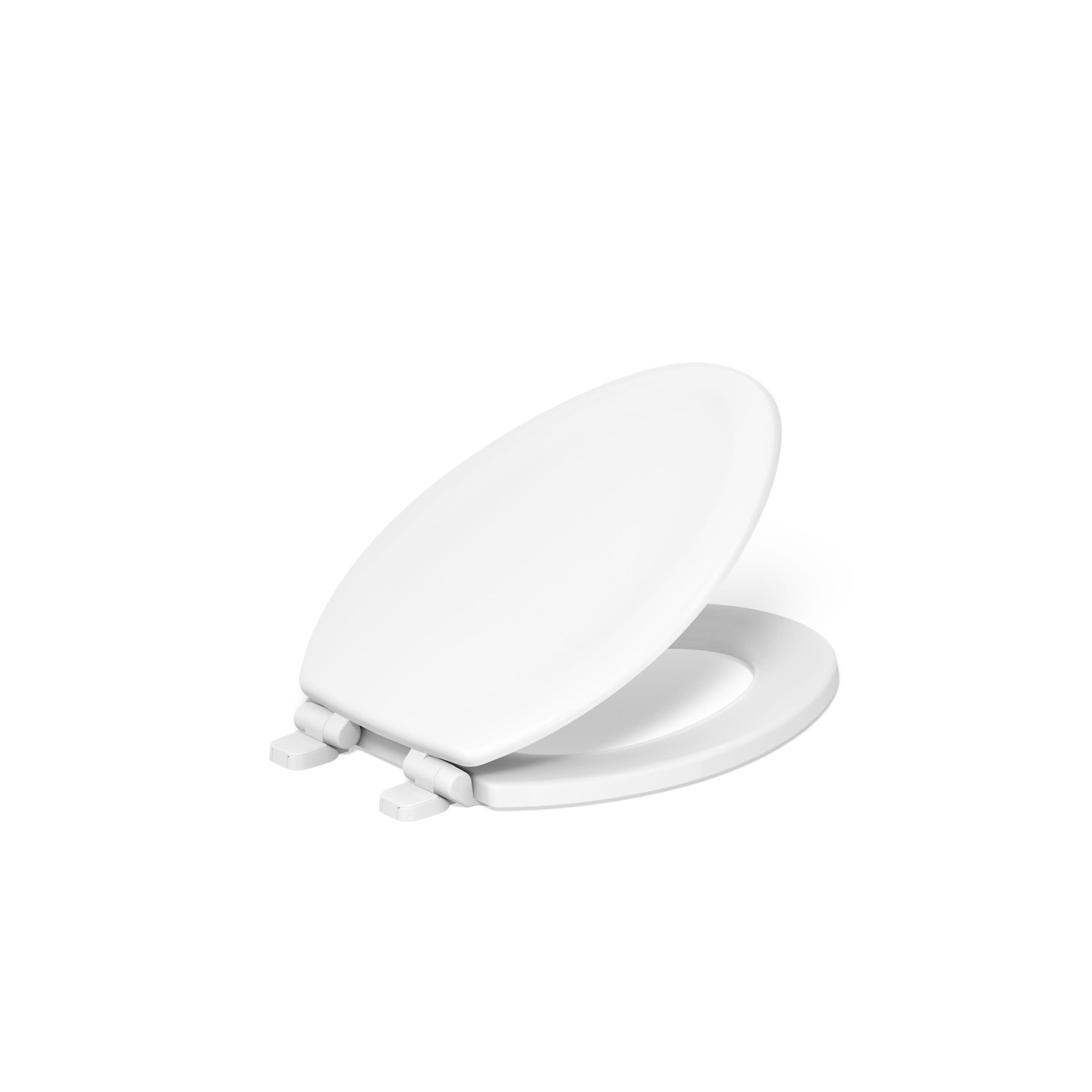 Photo 1 of KOHLER Stonewood Quiet-Close, Elongated Toilet Seat Soft Close, Durable Wood, Easy Installation, Universal Fit, Home Essentials, White Finish, K-20466-0