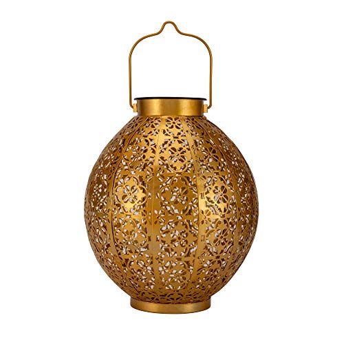 Pauleen Sunshine Aura 48176 Farola balcón o jardín, Oro, iluminación Exterior, Metal, Solar, 3000 K, 0.016 W