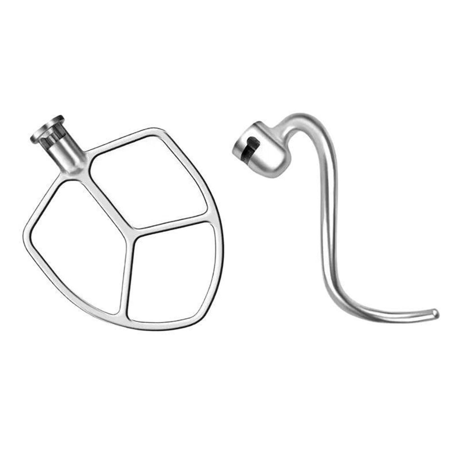 Sostituzione Della Frusta Piatta In Acciaio Inossidabile E Del Gancio For Impastare A Spirale, Compatible With Kitchenaid, Accessori For Robot Da Cucina Con Testa Inclinabile 5QT-6QT