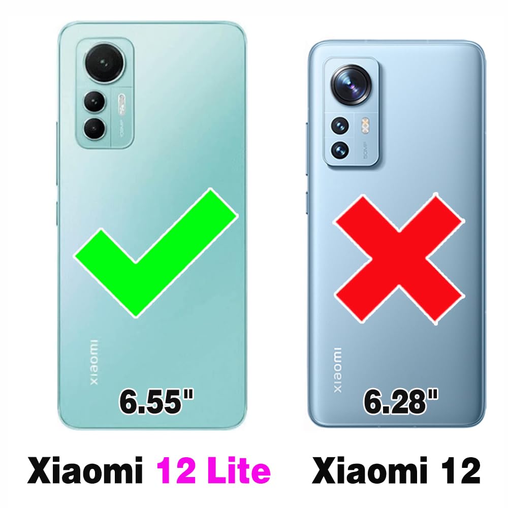 Asuwish Handyhülle Für Xiaomi 12 Lite 5G – Klapphülle Mit Kartenfach, Ständer & Schutzfolie In Rot
