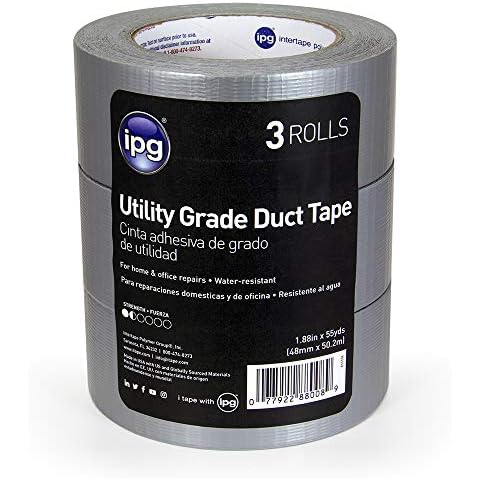 IPG - 6555SL Utility Grade Duct Tape 1.88" x 55 yd, Silver (3-Pack) Cover
