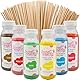 Partyset 6 x 230 Gramm Zuckerwatte Zucker für Zuckerwattemaschine Inklusive 100 Zuckerwattestäbe