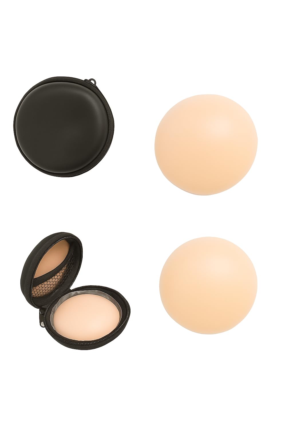 2 Pair Skin Color Nipple Covers for Women | Natural & Comfortable Reusable Silicone Adhesive Pasties | Invisible Seamless Breast Petals-image-22