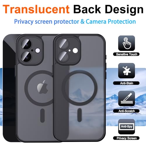 Image of for iPhone 16 Case with Privacy Screen Protector, Black