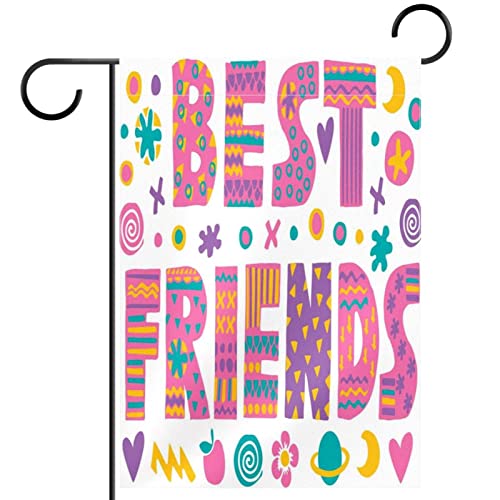 Garden Flag 28x40,best friends print,Double Sided Vertical Banner,Farmhouse Yard Decor Outdoor Flags