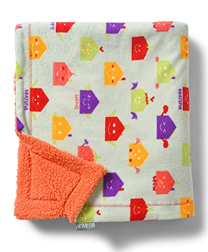 Image of Mi Arcus Dual Layer Knitted Sherpa Blanket for Baby Boys Girls 0-12 M- Green 90x70 cm