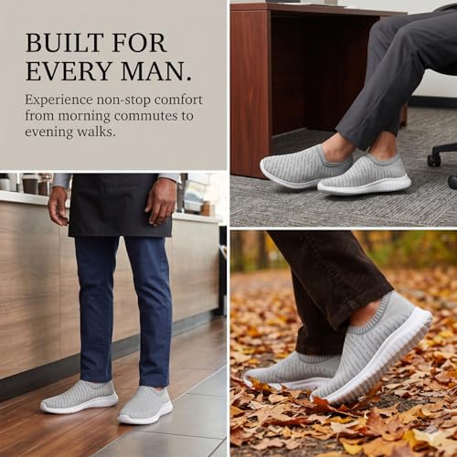 Image of TIOSEBON Men's Slip On Walking Shoes Arch Support Knit Mesh Lightweight Casual Comfortable Gym Workout Running Tennis Travel Standing Sneakers