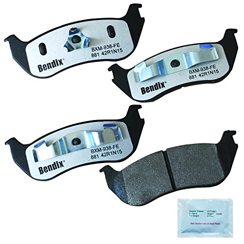 Image of Bendix Fleet Metlok MKD881FM Semi-Metallic Rear Brake Pads for Ford Explorer 2005-2002, Explorer Sport Trac 2003, Mercury Mountaineer 2005-2002