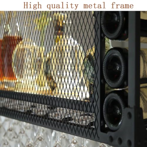 Porte-bouteilles mural industriel avec LED pour illuminer vos verres - 4