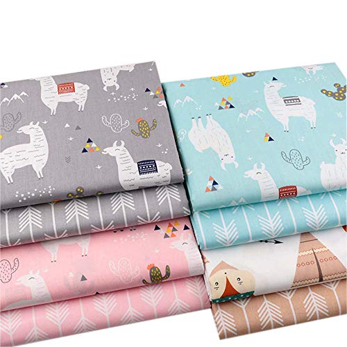 8 piezas 40 cm x 50 cm Alpaca impresiones 100% algodón tela cuadrados Bundle DIY costura Scrapbooking Quilting Artcraft para patchwork