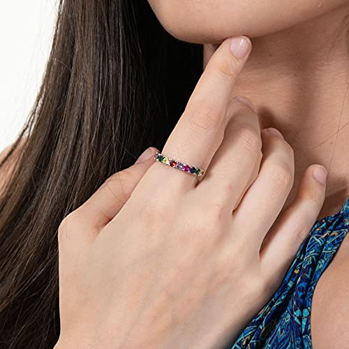 Bague éternité multicolore argent 925 pour illuminer vos tenues de soirée - 5