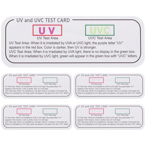 SHINEOFI 5 piezas Tarjetas Indicadoras UV Uvc Pruebas de Luz Ultravioleta Identificadoras para Equipos de Alta Potencia y Entornos de Esterilización