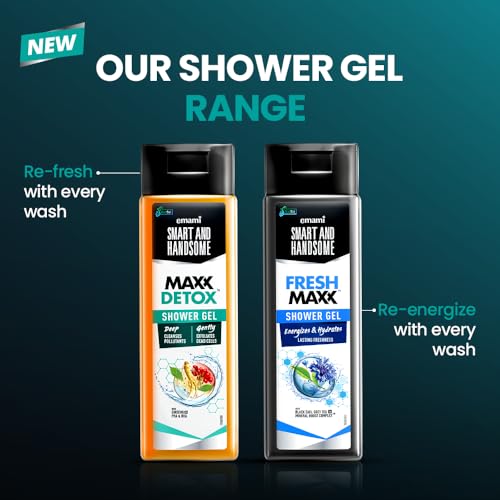 Image of Smart And Handsome Maxx Detox Shower Gel | Deep Cleanses Pollutants | Gently Exfoliates Dead Cells | With Ginseng To Revitalizes Dull Skin & Pha+Bha To Deep Cleanses Pollutants | 250ml