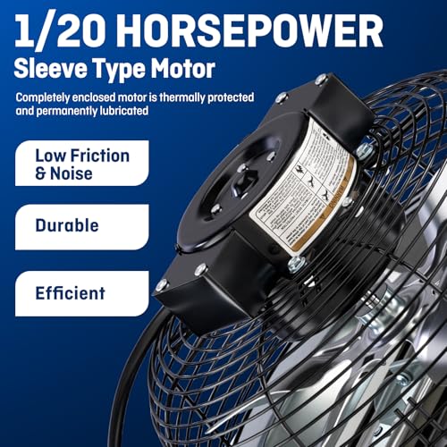 Image of iLiving 10 inch Wall Mounted Shutter Exhaust Fan, Automatic Shutter, with Thermostat and Variable Speed controller, 65W, 820 CFM, 1200 SQF Coverage Area Silver (ILG8SF10V-ST)
