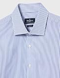 Hackett London Męska koszulka z delikatnej popeliny BenGL STR Shirt, biała/niebieska, 41