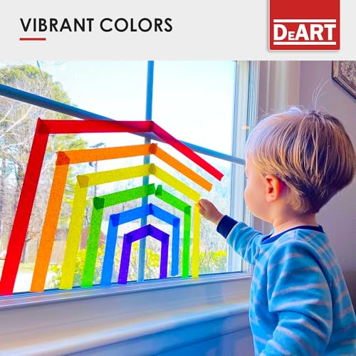 Deart 12X0.6INX11YDS 12 Pack Colored Masking Tape, 396 Ft X 0.6 Inch Mini Colored Painters Tape For Arts & Crafts Labeling Or Coding, Kids Art Supplies Color Tape Rolls thumb #4