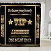 Jejeloiu movie theater decor shower curtain for kids movie night bathroom shower curtain set 72×72 vip pattern bath curtain decor golden black kids bathroom accessories  urban country home decor