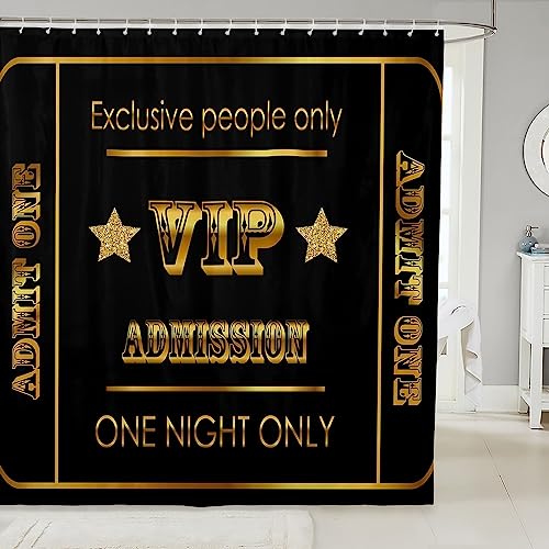 jejeloiu-Movie-Theater-Decor-Shower-Curtain-for-Kids-Movie-Night-Bathroom-Shower-Curtain-Set-72x72-VIP-Pattern-Bath-Curtain-Decor-Golden-Black-Kids-Bathroom-Accessories jejeloiu Movie Theater Decor Shower Curtain for Kids Movie Night Bathroom Shower Curtain Set 72×72 VIP Pattern Bath Curtain Decor Golden Black Kids Bathroom Accessories