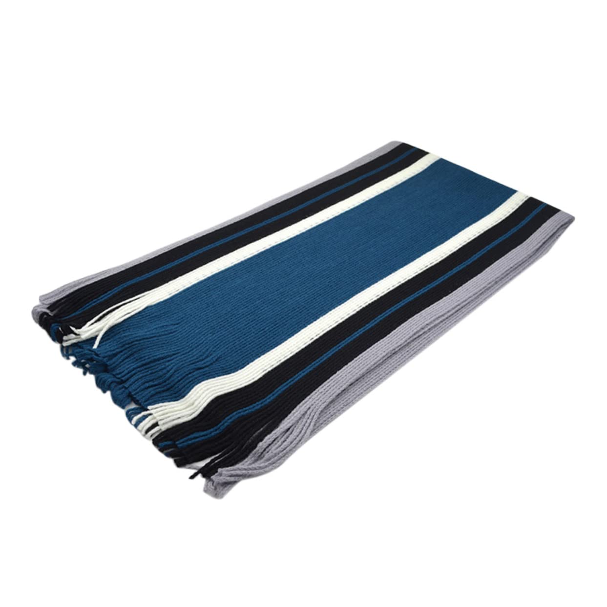 BESTYASH Men Cashmere Like Striped Scarf Warm Knitted Neck Warmer Neckerchief Stylish Winter Wrap for Casual Business Wear present for Him