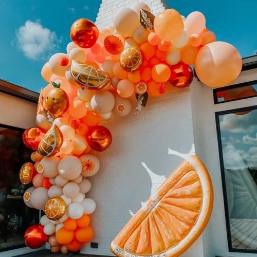 Image of Voircoloria 90pack Retro Orange Balloons Different Size 18 /12 /10 /5 Inch Retro Orange Balloon Garland Arch Kit for Graduation, Wedding, Birthday, Baby Shower, Anniversary Party Decorations