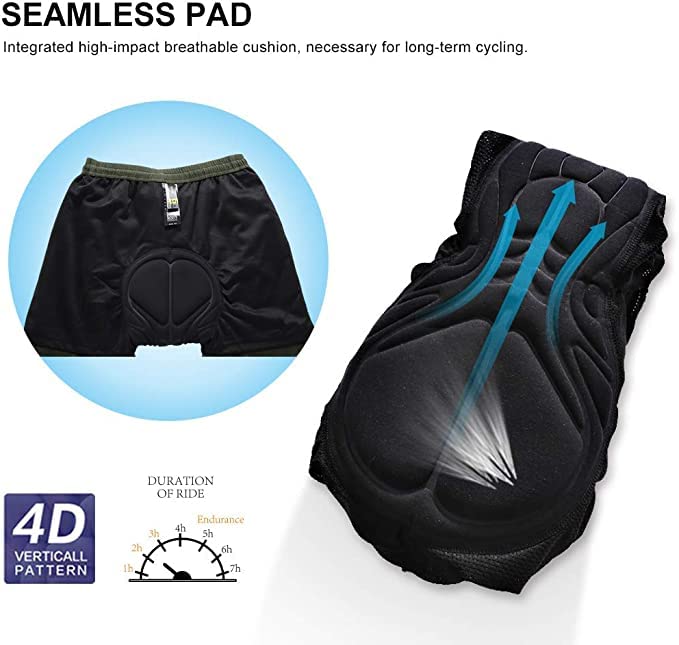 Santic Pantaloncini da Ciclismo da Uomo,MTB Ciclismo Corti 4D Imbottitura Corsa All'aperto Traspiranti, Mountain Bike,Arrampicata,Abbigliamento Bici Sciolti e Casual