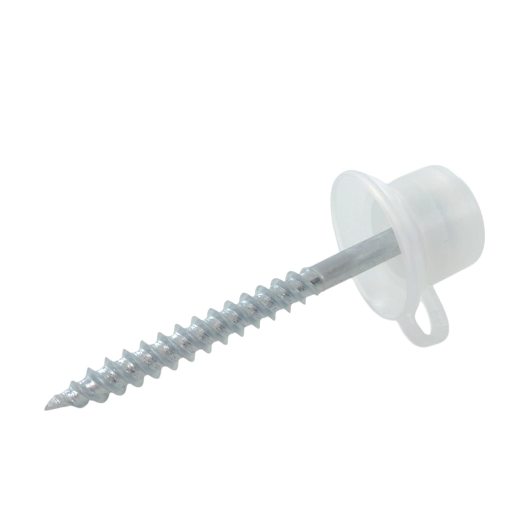 Merriway BH02183 (10 Pcs) BZP Roofing Screw with Clear Waterproof Plastic Cap and Washer - Pack of 10 Pieces