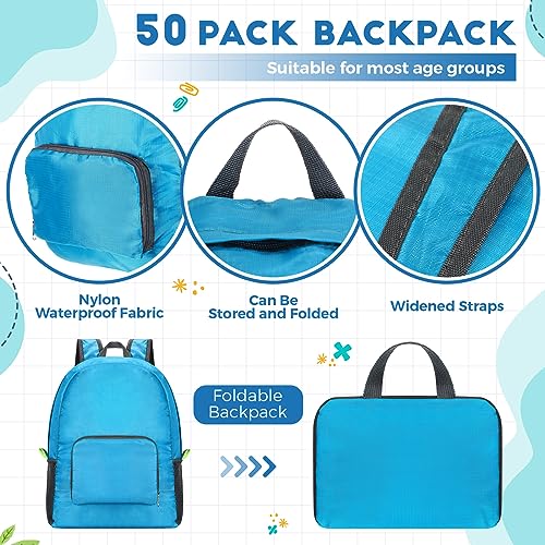 Image of Eccliy 50 Pack Backpacks in Bulk 17 Inches Wholesale Back Pack Basic Backpack for adult Lightweight Outdoor Travel Bookbags(Blue)