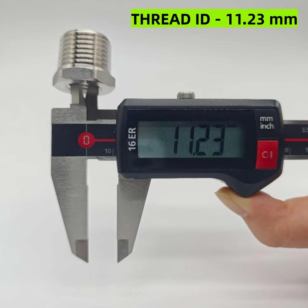 Reductor de buje hexagonal de acero inoxidable, NPT macho de 1/2 pulgada a NPT hembra de 1/4 pulgadas (paquete de 2)
