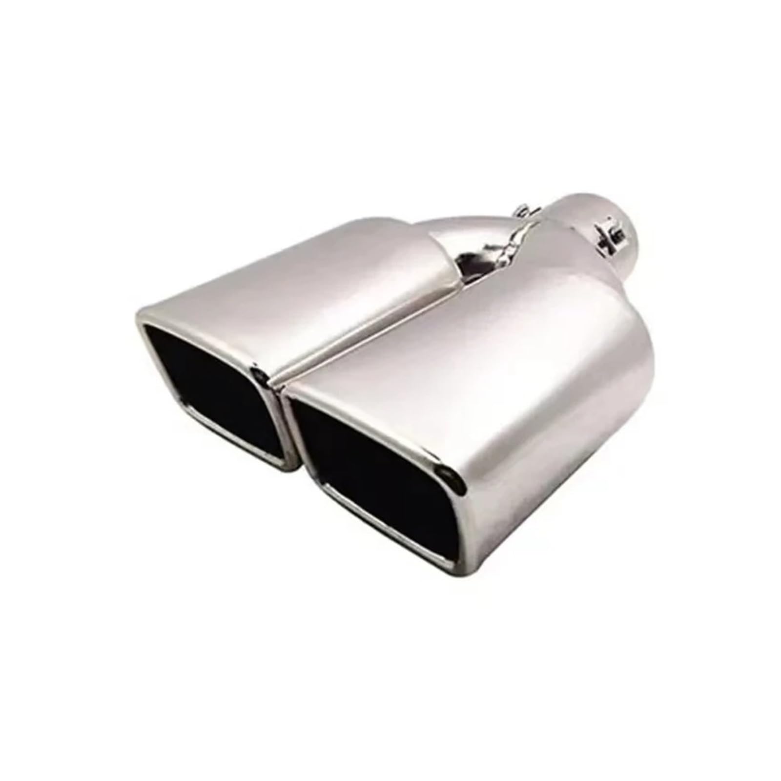 tubo di scarico dell'auto Terminale Di Scarico Universale A Doppia Uscita Marmitta Posteriore Tubo A Bocca Quadrata In Acciaio Inox Accessori Per Auto(Silver Straight)
