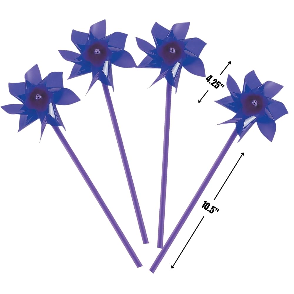 Pinwheels for Kids (Bulk Set of 36) Great for Weddings, Yards and Garden Decor (Purple)