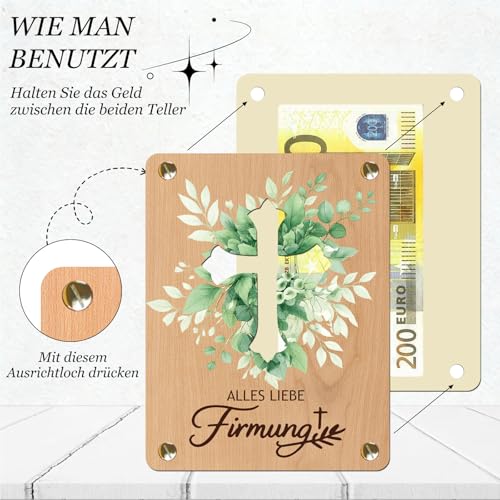 Firmung Geschenke Jungen, Verpackung Für Geldgeschenke 13 X 10 Cm, Firmgeschenk Set Mit Umschlag Und Reagenzglas, Originelle Geburtstag Geldgeschenk Holz, Firmung Karte Geschenke Für Mädchen Jungen