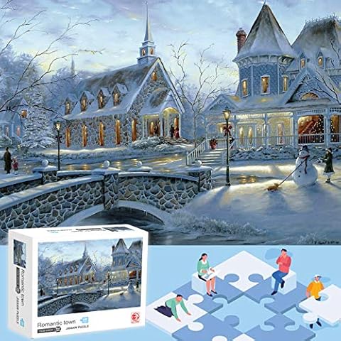 IFLOVE Christmas Snow Puzzle Holiday Snow Snowman Jigsaws Gift 1000 Pieces-Themes Puzzle Sets for Family, Brain Challenge Puzzle for Kids and Adult (Snow) Cover