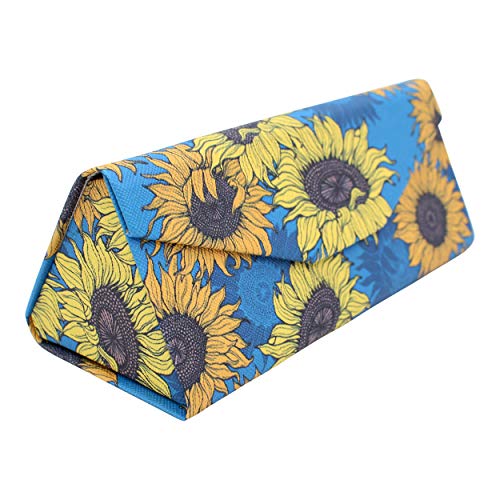 Real Sic Sunflower Eyeglasses Case - Pu Leather Magnetic Foldable Holder Easy To Carry For Sunglasses, Eyeglasses, Reading Glasses #TOP2