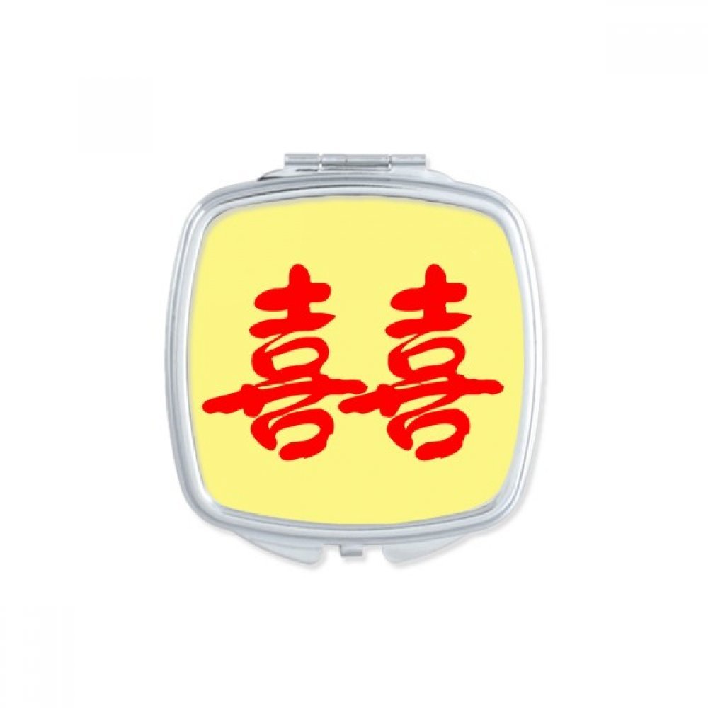 Miroir portable mignon pour retouches maquillage en fête