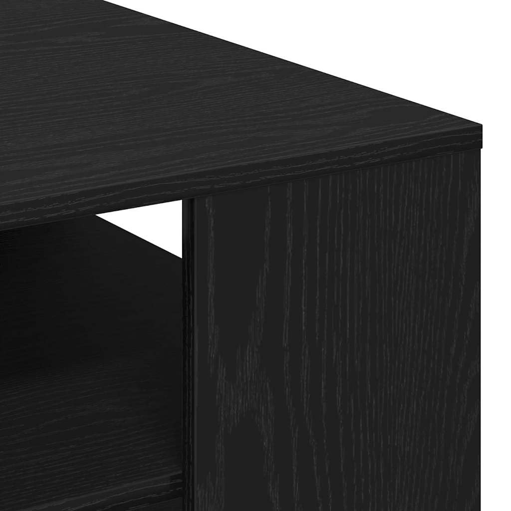 Mesa de centro moderna de madera de roble con 2 estantes, soporta hasta 30 kg