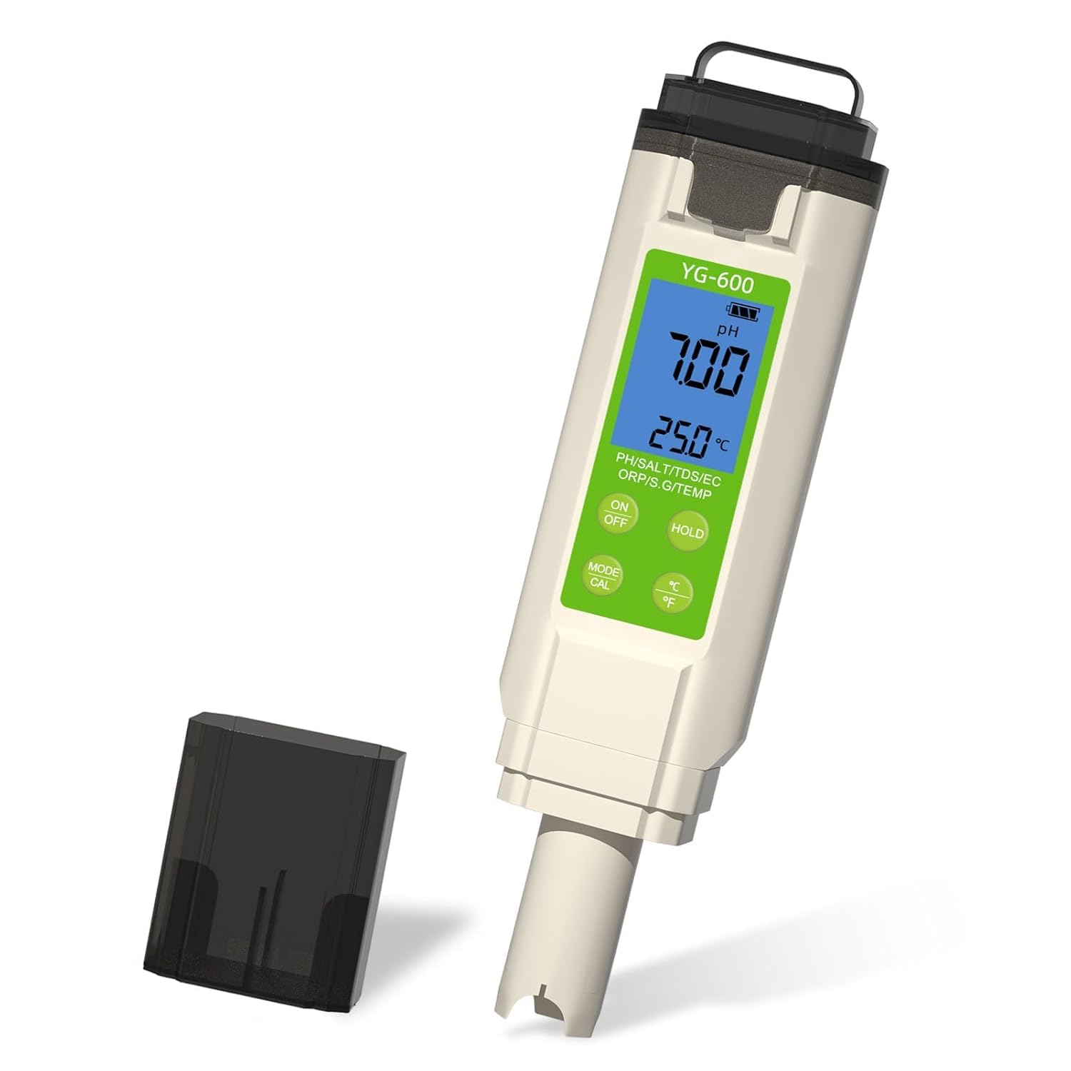 PH Messgerät Wasser， 7in1 Wassertester - pH, TDS, ORP, Salz, Temp - Ph Wert Messgerät Mit Atc，Salzgehalt pH Pool Messgerät für Pool, Aquarium，Hydroponik，Trinkwasser, Hotel, Badewanne & Küche