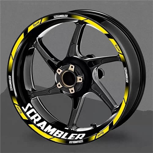 QYGGBD Pegatinas para Llantas Pegatinas Llantas Motocicleta para Ducati Scrambler 800/1100, Calcomanías Llantas, Calcomanías Reflectantes Llantas, Calcomanías Bujes Ruedas Juego Completo