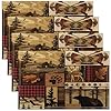 Wild Bear Deer Placemats Set of 4 Rustic Cabin Lodge Table Place Mats for Kids Boys Teen Trees Natural Scenery Art Placemat for Kitchen Dining Table Indoor Outdoor 18×12 Wildlife