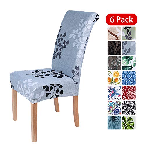 smiry Stretch Printed Dining Chair Covers, Spandex Removable Washable Dining Chair Protector Slipcovers
