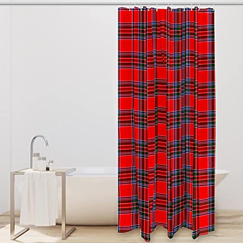 Rideau de douche à carreaux 152x182 cm avec 12 crochets pour baignoire - 3