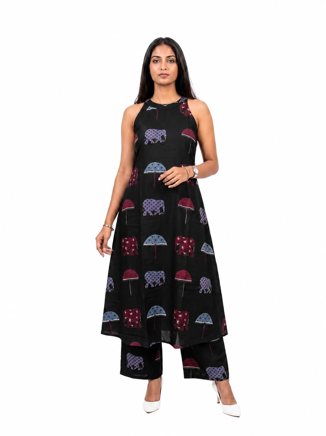 Women Rayon Viscose Kurta Palazzo Set | Sleeveless Printed Kurta with Palazzo Pants | Summer Friendly, Office Wear & Daily Use Co-Ord Set-image-21
