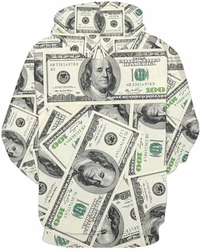 Men's Women's Dollar 3D Printed Hoodie Funny Money Sweatshirts Pullover Hoodie Casual Sweater image 4