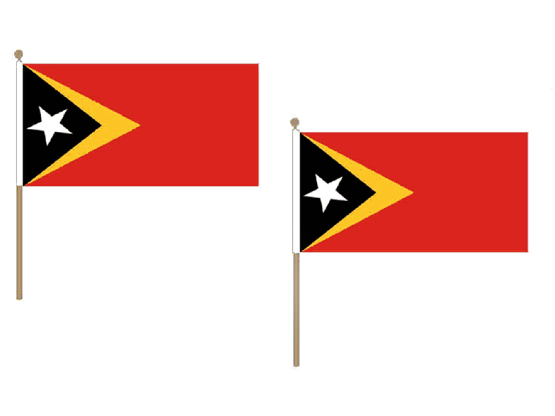 Drapeau Timor Oriental 45x30cm AZ FLAG avec manche bois pour équiper facilement vos groupes - Lot 10