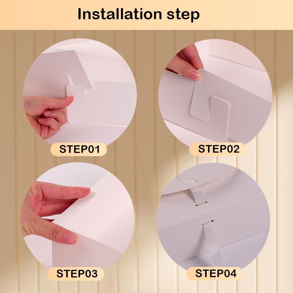 NEWSNOW 12 PCS Gift Boxes with Lids, 10x7.5x3.5 Inch Paper Gift Box, with Ribbon, Bridesmaid Proposal Box for Wedding, BirthdayPackaging, Present (Pink)