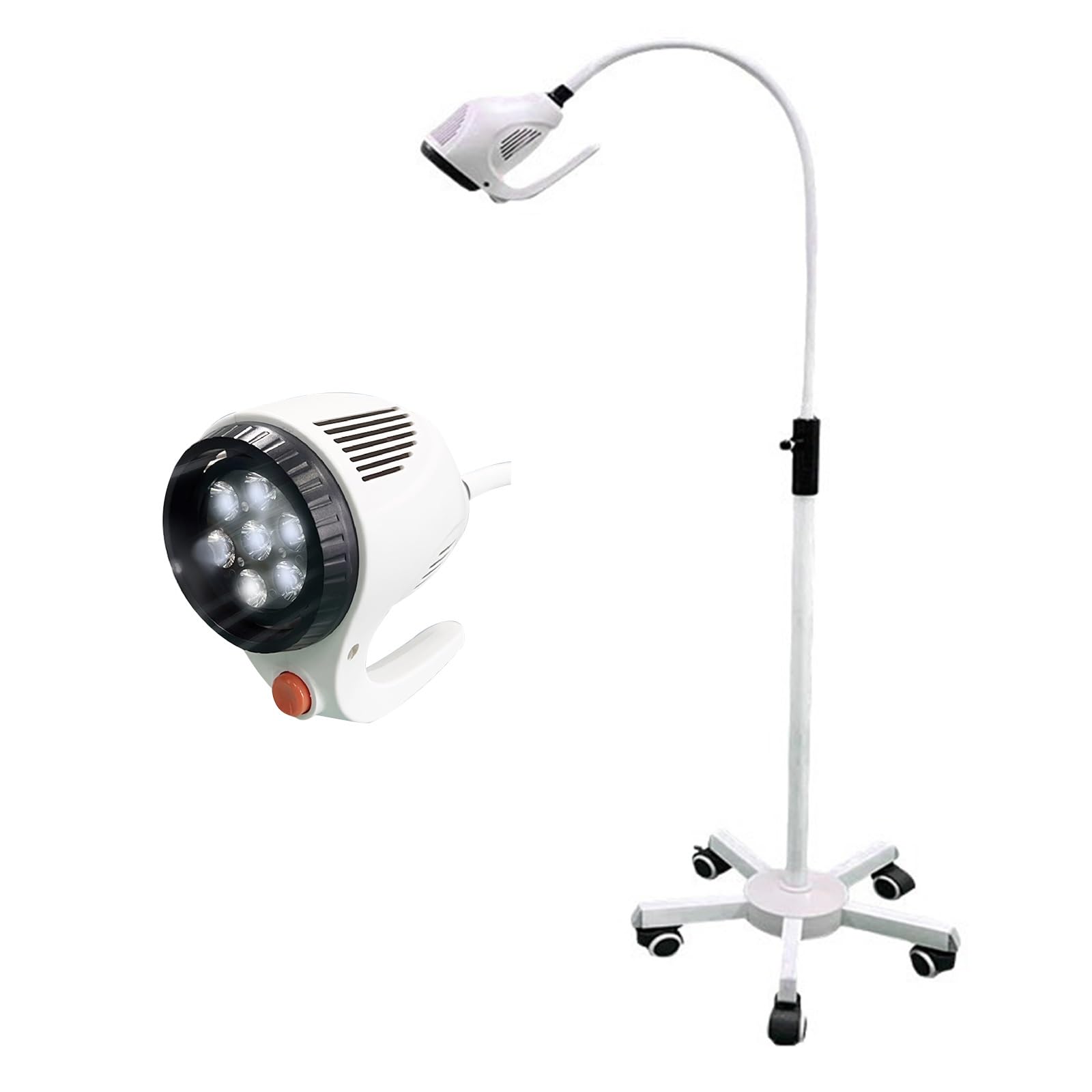 Mobile Lampe FüR GynäKologie, Led-Lampe FüR Chirurgie FüR GynäKologie, Ambulanz, Stomatologie, Hals-Nasen-Ohrenheilkunde, 360° Drehbare Basis In Unbeweglicher AusfüHrung