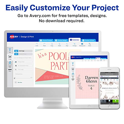 Avery Printable Business Cards, Inkjet Printers, 1,000 Cards, 2 X 3.5, Clean Edge, Heavyweight (8870) #TOP5