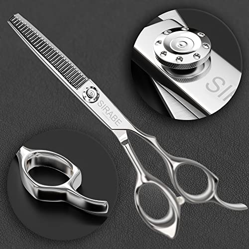 Professional Hair Thinning Shears Cutting Teeth Scissors,Sirabe 6.5" Barber Blending Texturizing Shears Razor Edge Haircut Scissor For Women Men, Japanese Stainless Steel For Home Salon Hairdressing #TOP1